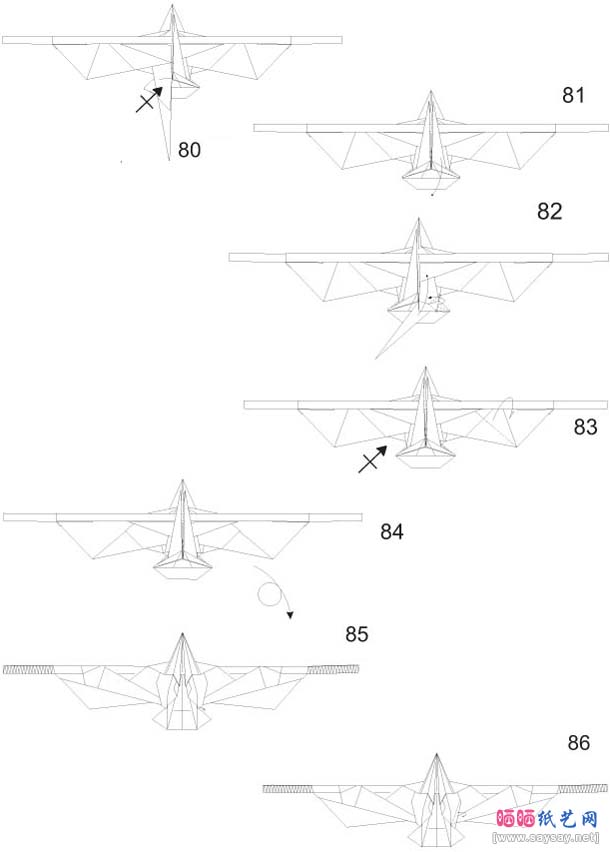 老鹰3.5折纸教程详细图解-高级教程