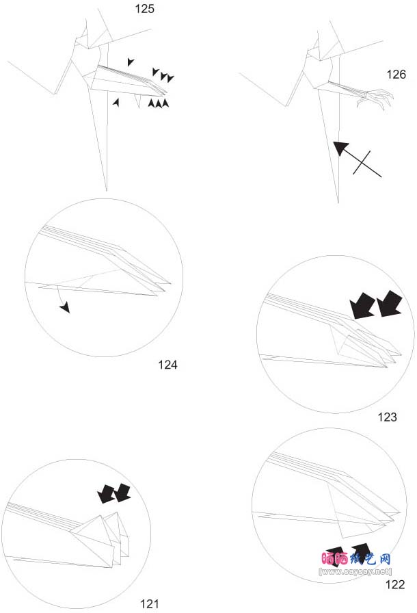 老鹰3.5折纸教程详细图解-高级教程