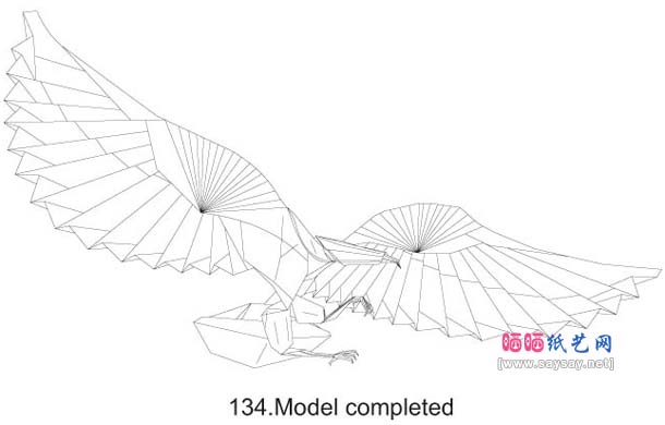 老鹰3.5折纸教程详细图解-高级教程