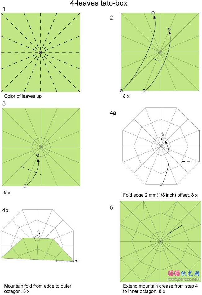 四叶盒子的折纸教程详细图解