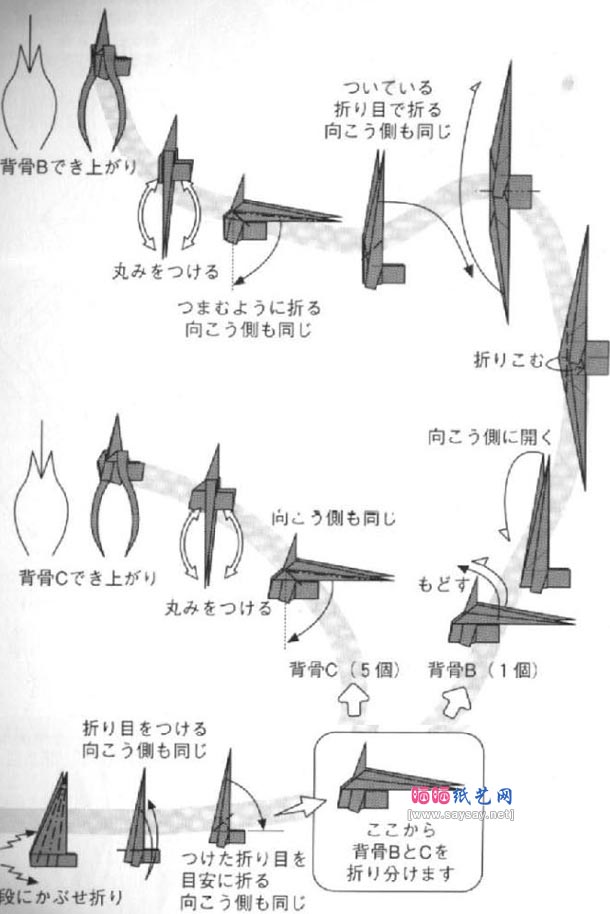 川畑文昭长颈龙骨架折纸教程图解