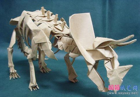 吉野一生三角龙骨骼折纸教程图解