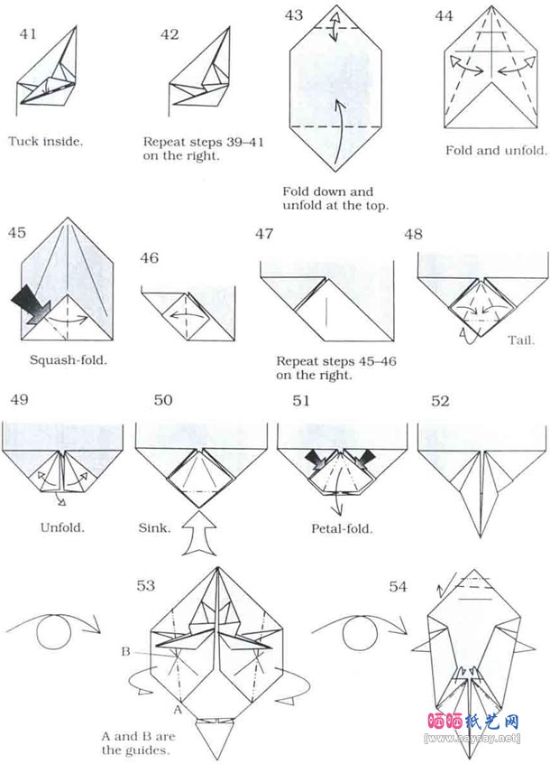John Montroll犀牛手工折纸图解教程