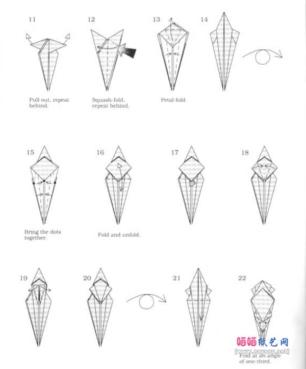 蜂鸟折纸教程图解