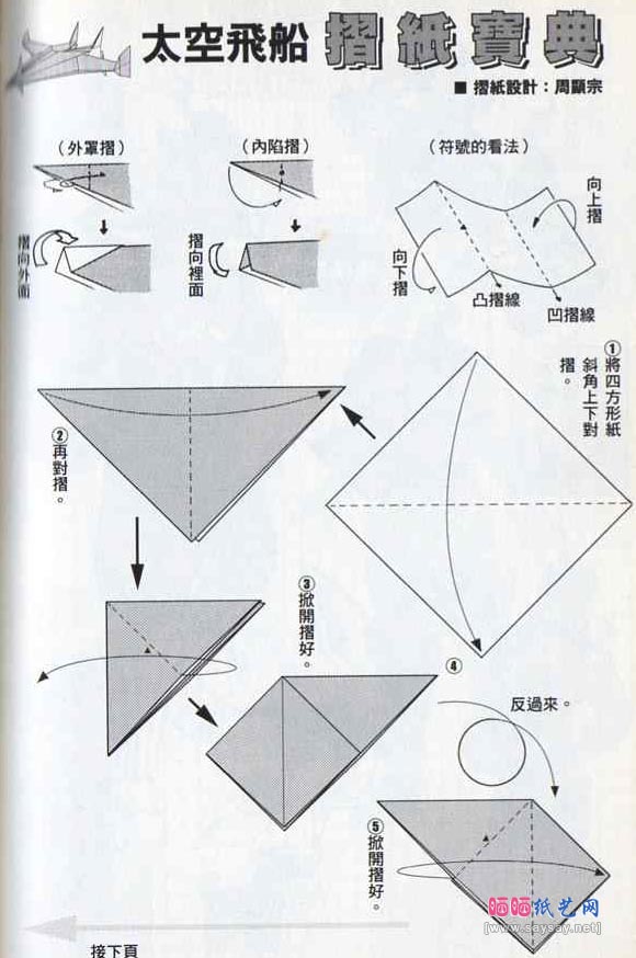 太空飞船手工折纸教程图解