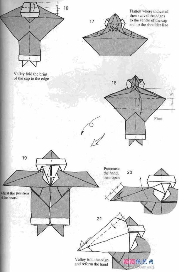 father christmas圣诞老人手工折纸教程图解