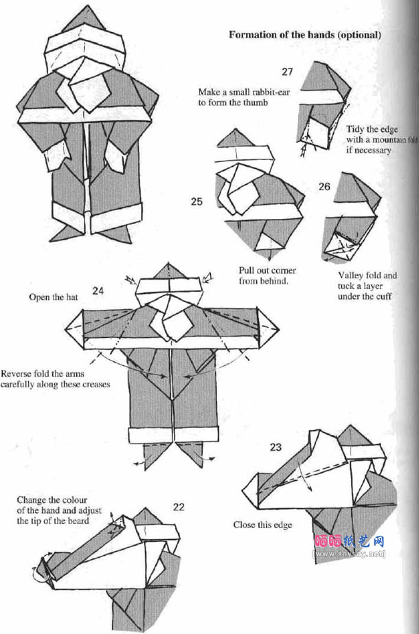 father christmas圣诞老人手工折纸教程图解