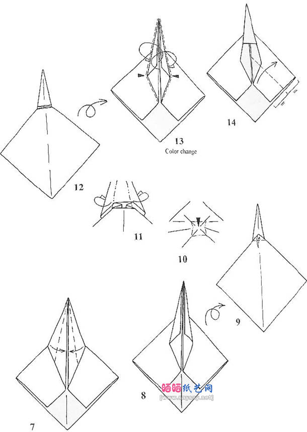 Roman Diaz奇异鸟折纸教程图解-几维鸟鹬鸵折纸