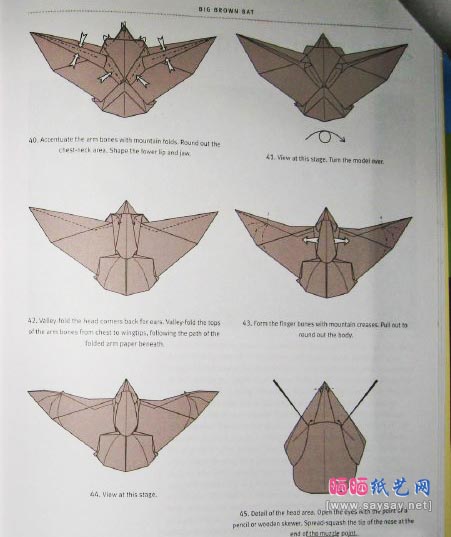 蝙蝠手工折纸教程详细图解