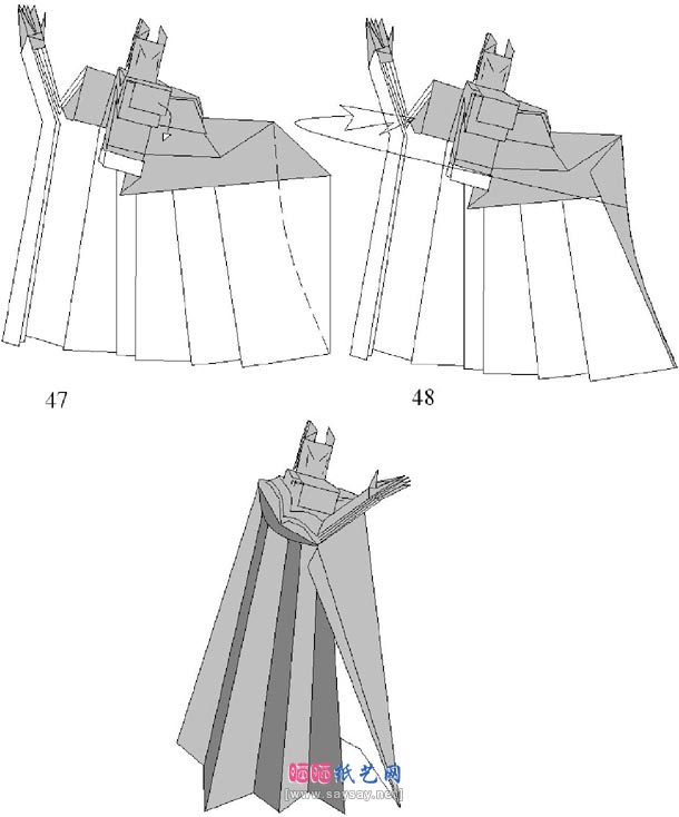 蝙蝠侠手工折纸教程详细图解