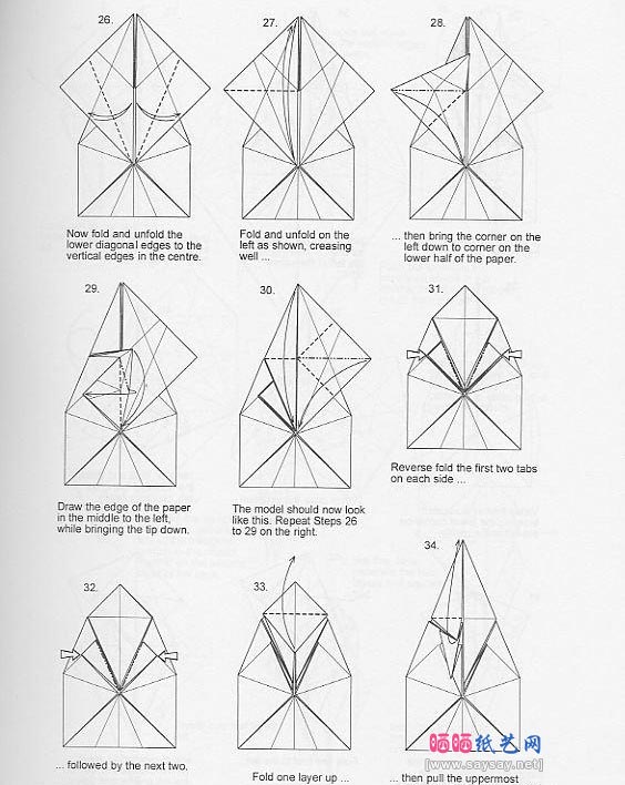 ronald koh伞蜥蜴（斗篷蜥蜴）折纸教程图解