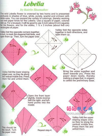 半边莲折纸教程图解
