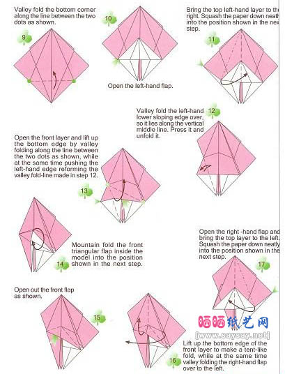 半边莲折纸教程图解