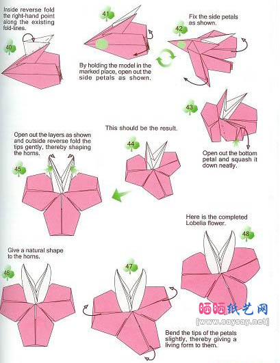 半边莲折纸教程图解