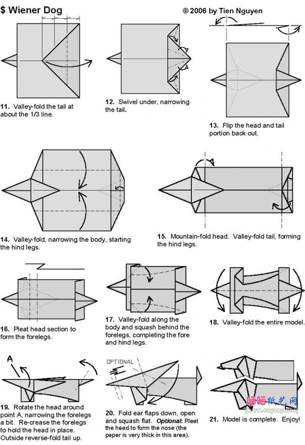 TienNguyen的纸币腊肠狗的折法