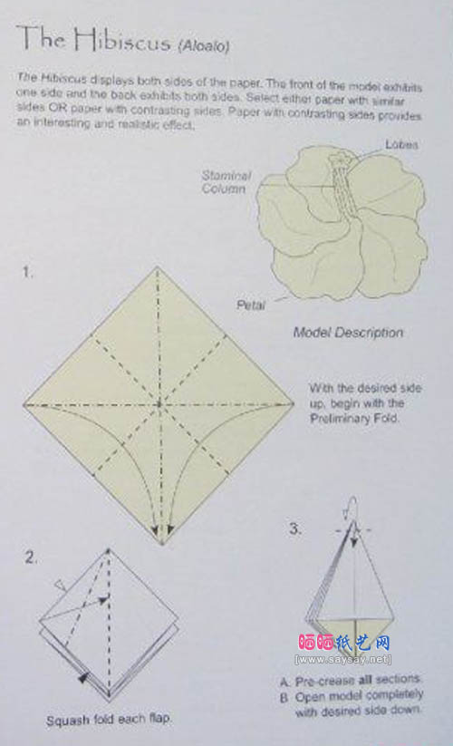 缅栀花折纸教程图解