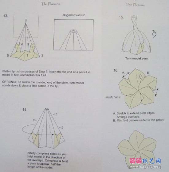 缅栀花折纸教程图解