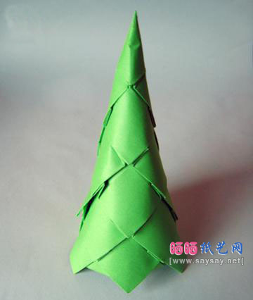 折纸圣诞树图解步骤13