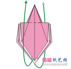 清新的茉莉花折纸步骤9