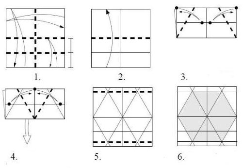如何用正文形纸来折六边形的教程