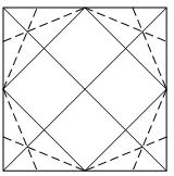 通过折痕来进行折纸八边形的外缘结构制作