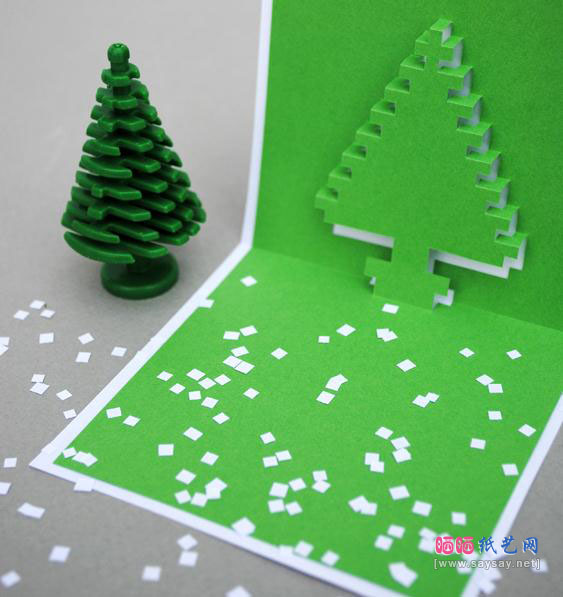 圣诞树圣诞贺卡立体卡片手工制作教程-圣诞节贺卡DIY
