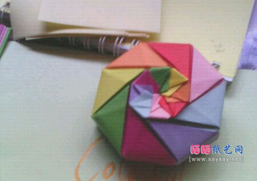 8色礼盒折纸实拍教程步骤31