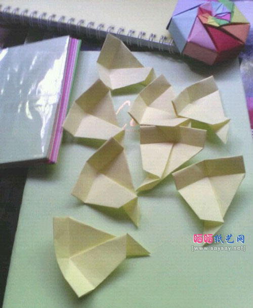8色礼盒折纸实拍教程步骤33