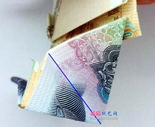 人民币520爱心折纸实拍教程步骤25