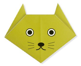 非常简单适合幼儿的猫头折纸-儿童手工折纸系列