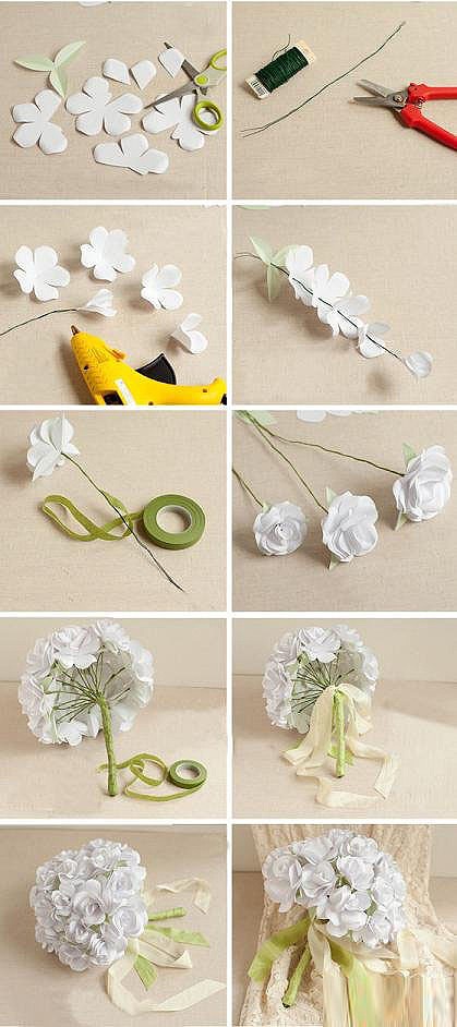 非常漂亮的婚礼手捧花折纸制作