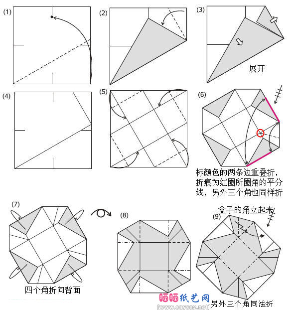 非常简单的实用盒子的折纸教程