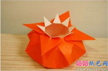 漂亮的八角花瓶折纸方法-幼儿儿童折纸教程