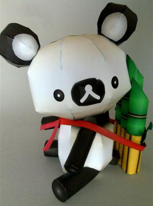 竹子熊轻松熊猫纸模型免费下载