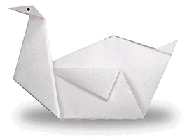 简单美丽的白天鹅折纸效果图