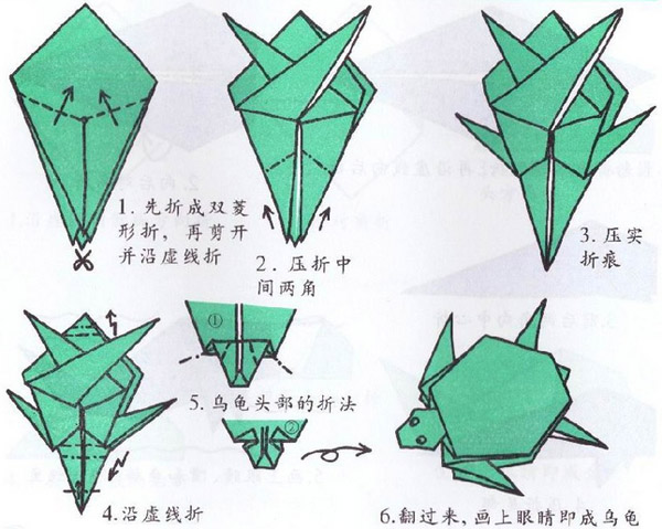 乌龟的手工折纸教程图解