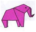 大象的手工折纸效果图