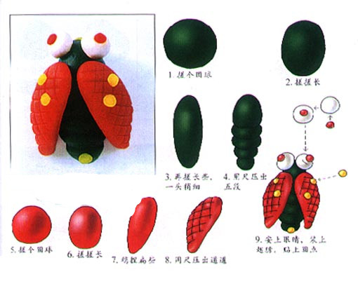 蝉的橡皮泥手工制作方法教程