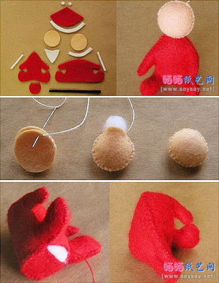 驾麋鹿车的圣诞老人不织布手工DIY制作步骤1
