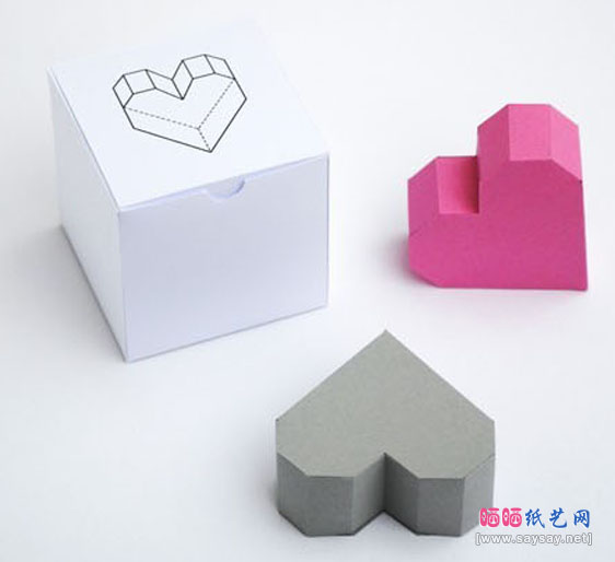 实用心形盒子的折纸方法教程成品图2