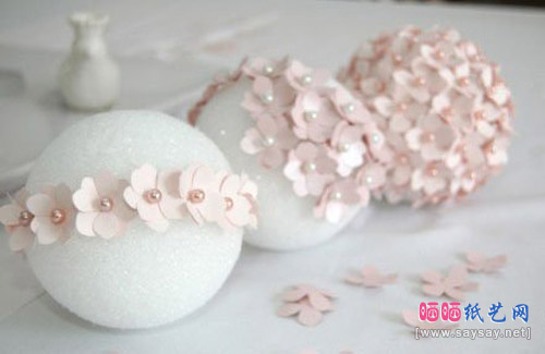 珠心纸花球手工制作步骤4