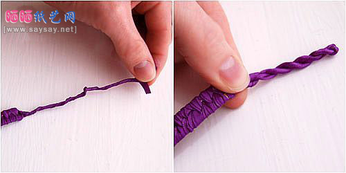 精美的彩带编织发卡DIY制作步骤4