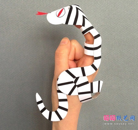 可爱小动物手指玩偶玩具DIY折纸作品 纸艺手偶图片欣赏