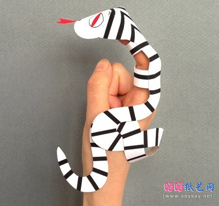 可爱小动物手指玩偶玩具DIY折纸作品 纸艺手偶图片欣赏
