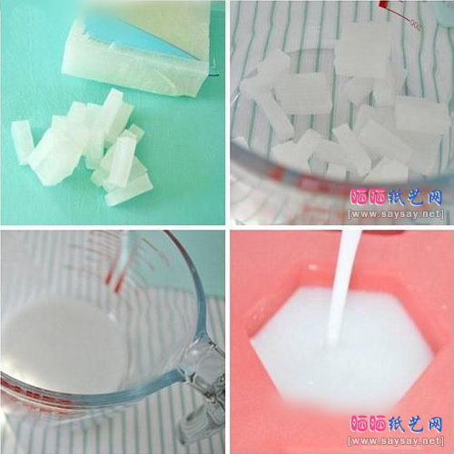 清新脱俗的薄荷雪花手工皂制作步骤1