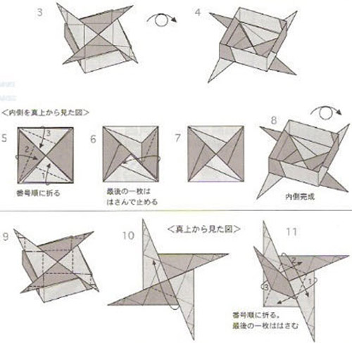超漂亮的冰淇淋式礼品盒的折纸步骤4