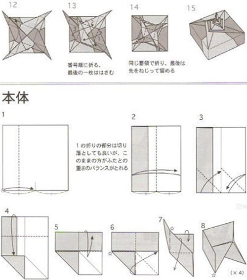 超漂亮的冰淇淋式礼品盒的折纸步骤5