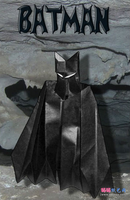 手工折纸蝙蝠侠的成品图2