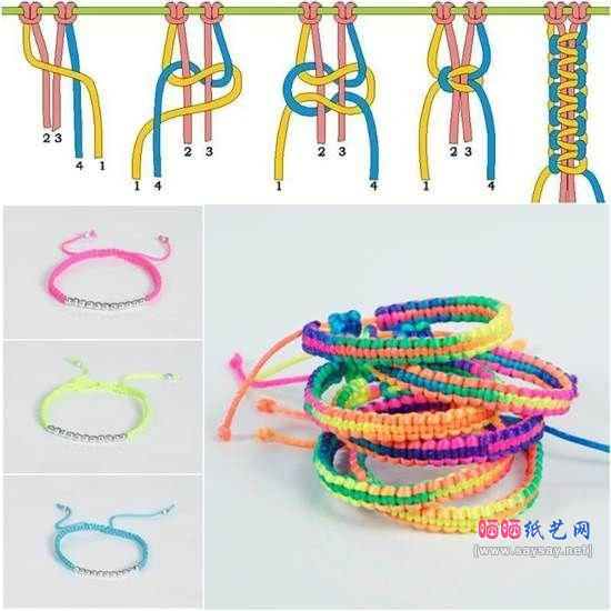 五彩手绳手工编织方法