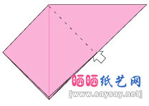 简单三角插孔雀开屏尾巴的三角单元手工折纸步骤5